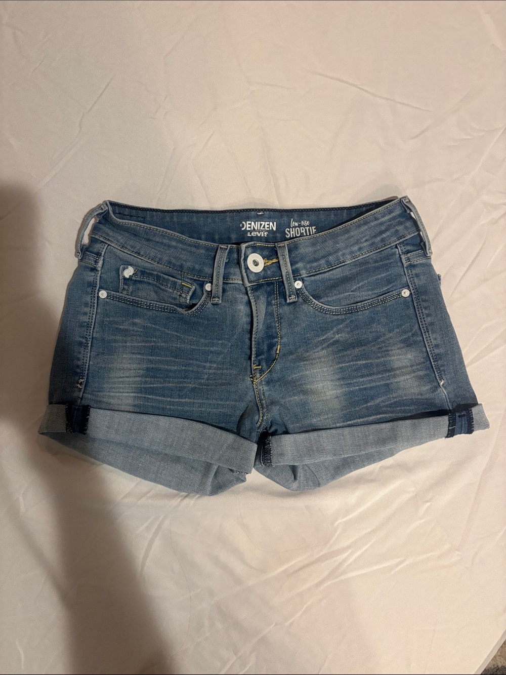 Levi’s Blue Denim Shortie Shorts